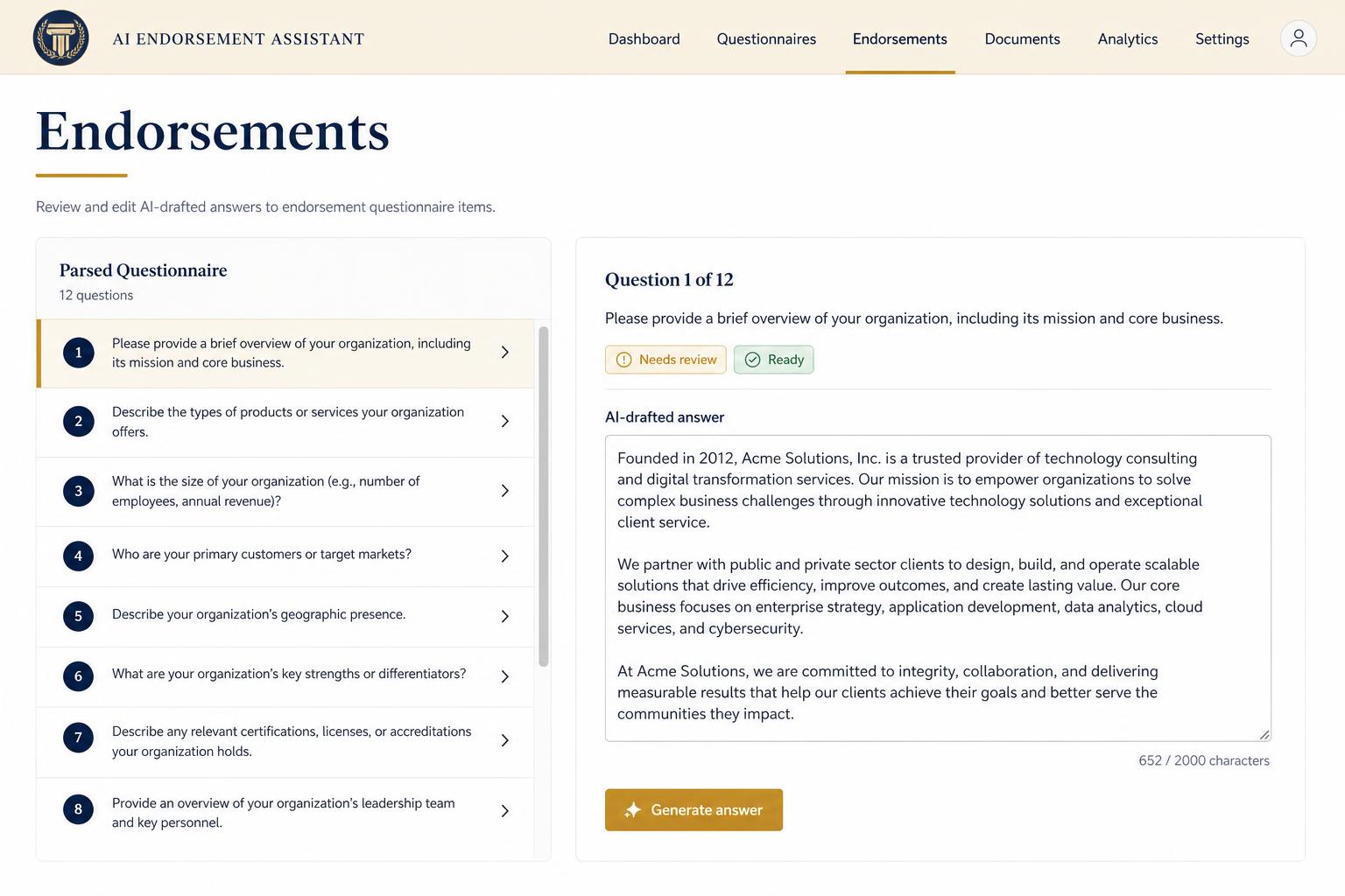 Questionnaires, answered in your voice.
